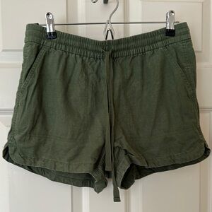 Jcrew Olive Green Women's Linen Shorts
